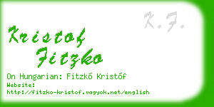 kristof fitzko business card