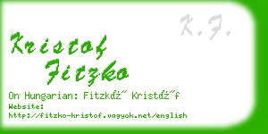 kristof fitzko business card